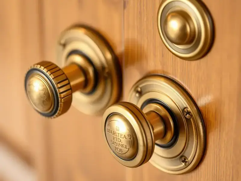 Custom brass architectural hardware with antique finish